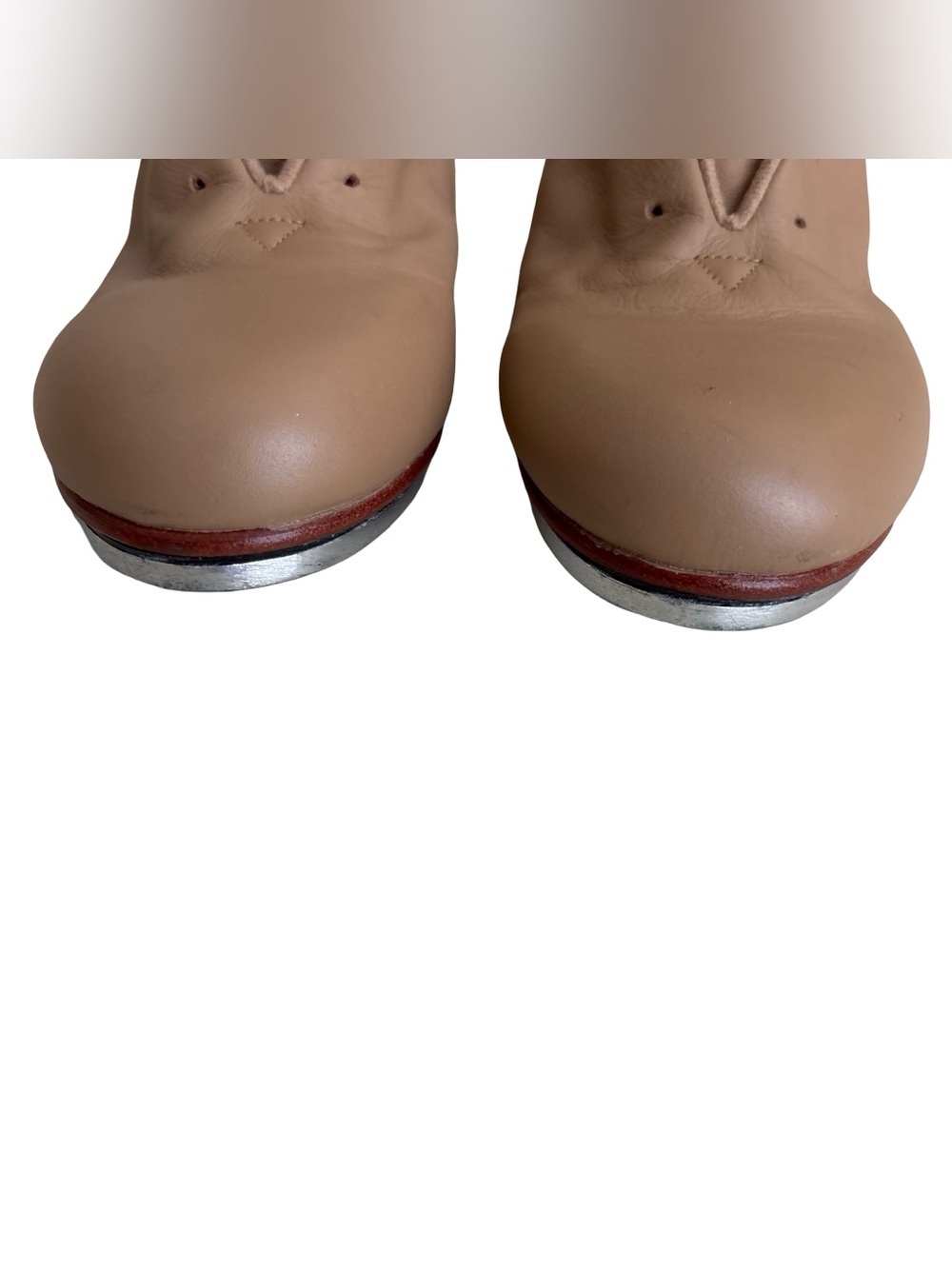Bloch Nude Tan Leather Tap Shoes 4M Dance Shockwave - Picture 2 of 8